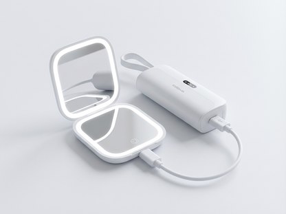 Miroir LED Portable avec Power Bank – Beauté et Recharge Partout