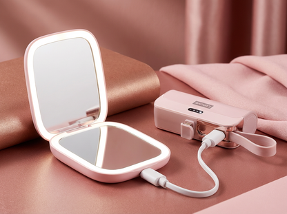 Miroir LED Portable avec Power Bank – Beauté et Recharge Partout