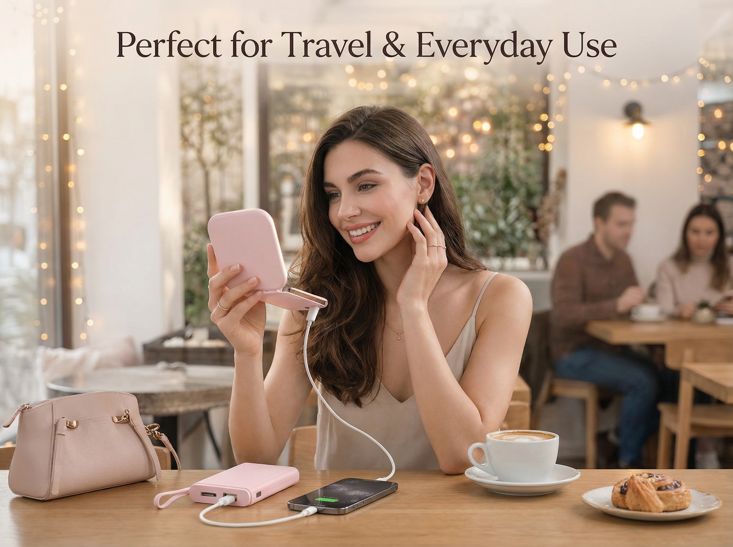 Miroir LED Portable avec Power Bank – Beauté et Recharge Partout