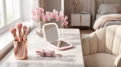 Bundle Beauté Nomade - Miroir LED Compact + Power Bank 500000mAh Ultra Rapide
