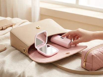 Bundle Beauté Nomade - Miroir LED Compact + Power Bank 500000mAh Ultra Rapide