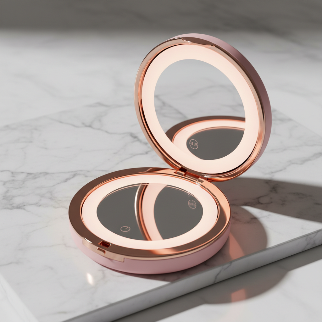 Bundle Beauté Nomade - Miroir LED Compact + Power Bank 500000mAh Ultra Rapide