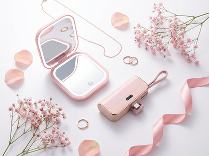 Miroir LED Portable avec Power Bank – Beauté et Recharge Partout